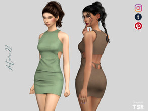 Sims 4 — Knit dress - DR462 by laupipi2 — Enjoy this new knith dress with cuts outs :) -New custom mesh, all LODs -Base