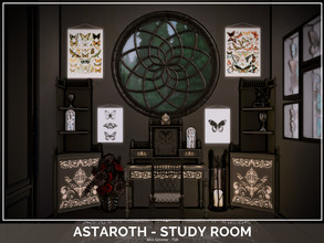 Sims 4 — Astaroth Study room -TSR only CC  by Mini_Simmer — Room type: Study room Size: 3x3 Price: $6,686 Wall Height: