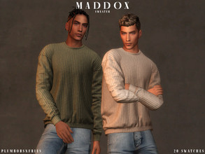 Sims 4 — MADDOX | sweater by Plumbobs_n_Fries — Wool Crew Neck Sweater New Mesh HQ Texture Male | Teen - Elders Cold