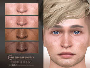 Sims 4 — Freckles 13 (HQ) by Caroll912 — A 4-swatch dense and strong nose and cheek freckles. They are suited for Teens