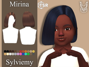 Sims 4 — Mirina Hairstyle (Toddler) by Sylviemy — Medium Straight Hair New Mesh Maxis Match All Lods Base Game Compatible