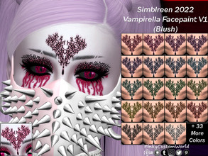 Sims 4 — [PATREON] Simblreen 2022 - Vampirella Facepaint V1 (Blush) by PinkyCustomWorld — Here is a part of my last