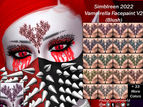 Sims 4 — [PATREON] Simblreen 2022 - Vampirella Facepaint V2 (Blush) by PinkyCustomWorld — Here is a part of my last