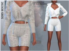Sims 4 — WOMEN'S SHORTS by Sims_House — WOMEN'S SHORTS 4 options. Women's sports shorts with sweatshirt for The Sims 4.
