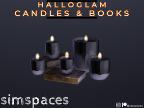 Sims 4 — HalloGlam - Candles & Books by simspaces — Part of the HalloGlam set: Old books, black candles - dark magic,