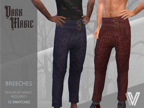 Sims 4 — Dark Magic Breeches by SimmieV — Protect yourself and look great doing it, with any of these 12 magic infused