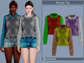 Sims 4 — Georgia Top by couquett — Georgia Top for your female sims - 31 swatches - new mesh - HQ mod Compatible - Custom