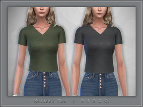 Sims 4 — Melissa Tee. by Pipco — A simple tee in 17 colors. Base Game Compatible New Mesh All Lods HQ Compatible Shadow,
