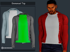 Sims 4 — Emmanuel Top by couquett — Top for your male sims - 29 swatches - new mesh - HQ mod Compatible - Custom