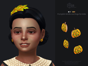 Sims 4 — Pumpkin Smile earrings for kids | Simblreen 2022 by sugar_owl — I'm a HUGE Halloween fan, so this month you can
