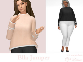 Sims 4 — Ella Jumper by Dissia — Long sleeves sweater Available in 48 swatches