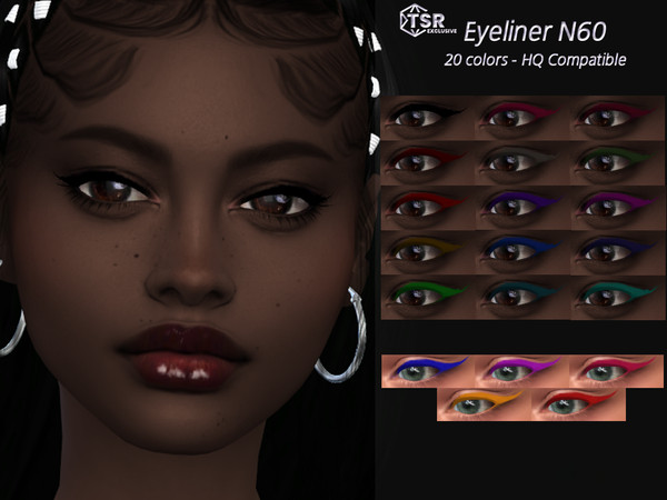 Sims 4 — Eyeliner N60 by qLayla — The eyeliner is : - base game compatible. - HQ mod compatible. - allowed for teen,