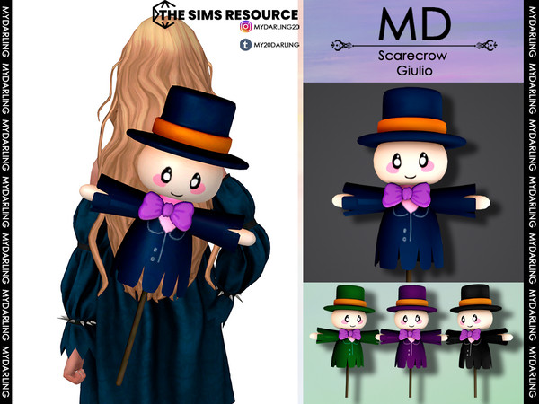 Sims 4 — Scarecrow Giulio Child by Mydarling20 — new mesh base game compatible all lods all maps 10 colors The texture of
