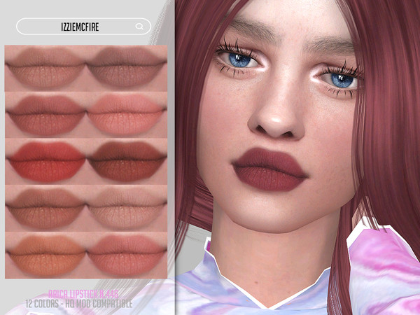 Sims 4 — IMF Arica Lipstick N.446 by IzzieMcFire — Arica Lipstick N.446 contains 12 colors in hq texture. Standalone item