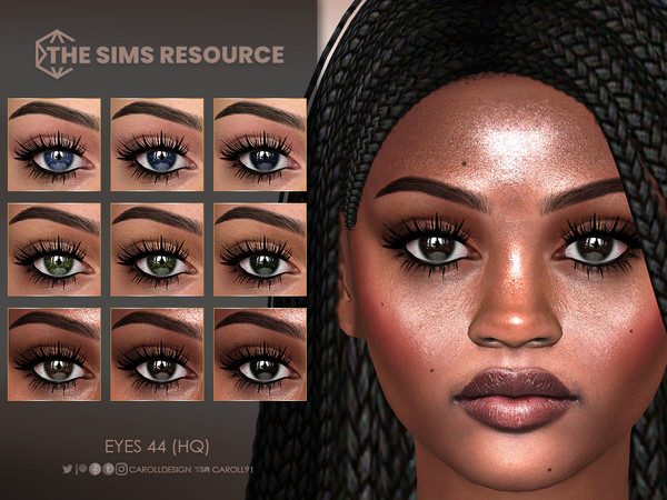 Sims 4 — Eyes 44 (HQ) by Caroll912 — A 9-swatch realistic set of eyes in different shades of blue, green and brown.