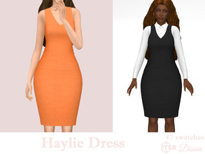 Sims 4 — Haylie Dress by Dissia — Sleeveless midi dress Available in 47 swatches