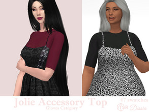 Sims 4 — Jolie Accessory Bodysuit by Dissia — Short sleeves accessory bodysuit Available in 47 swatches Gloves Category