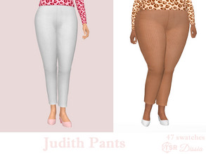 Sims 4 — Judith Pants by Dissia — High waist corduroy ribbed pants Available in 47 swatches