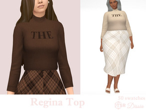 Sims 4 — Regina Top by Dissia — Knitted turtleneck tucked top Available in 50 swatches