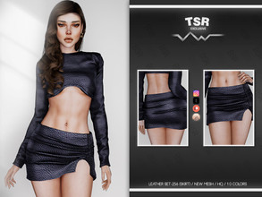 Sims 4 — LEATHER SET-256 (SKIRT) BD775 by busra-tr — 10 colors Adult-Elder-Teen-Young Adult For Female Custom thumbnail