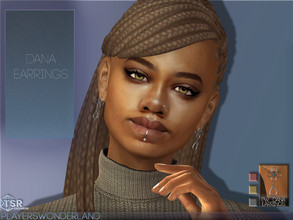 Sims 4 — Dana Earrings by PlayersWonderland — A beautiful pair of flower shaped earrings with an open teardrop. Coming in