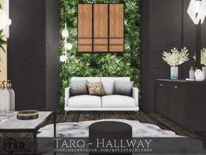 Sims 4 — Taro - Hallway - TSR CC Only by Rirann — Taro is a luxury modern hallway in black, brown and white colors. Fully