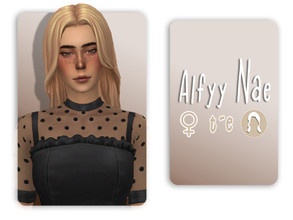 Sims 4 — Nae Hairstyle by Alfyy — Alfyy Nae Hairstyle You can support me on patreon (alfyy) All LODs Custom CAS thumbnail