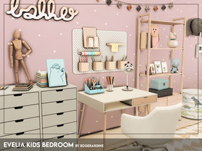 Sims 4 — Evelia Kids Bedroom (TSR only CC) by xogerardine — Cute, pinkish kids bedroom! x