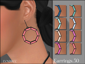 Sims 4 — Earrings_30 by LVNDRCC — Geometric, plastic earrings with colourful details in purple, pink, blue, green and