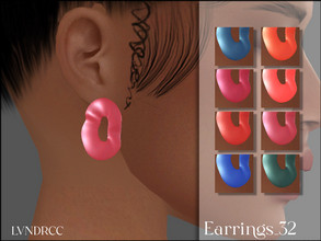 Sims 4 — Earrings_32 by LVNDRCC — Plastic melt earrings in neon, bright colours of red, pink, blue, orange and green. 8