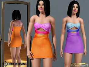 Sims 3 — Bow Cutout Strapless Dress by Harmonia — 3 color not Recolorable Please do not use my textures. Please do not