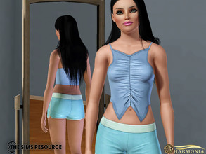Sims 3 — Solid Colors Crop Top by Harmonia — 3 color Recolorable Please do not use my textures. Please do not re-upload.