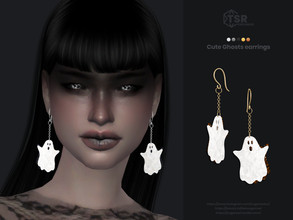 Sims 4 — Cute Ghosts earrings | Simblreen 2022 by sugar_owl — I'm a HUGE Halloween fan, so this month you can expect only