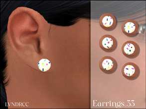 Sims 4 — Earrings_33 by LVNDRCC — Resin earrings for children in irregular round shape with multicolour elements on