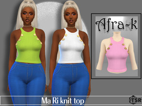 Sims 4 — Ma Ri rib knit top by akaysims — Knit halter neck crop top. Comes in 10 swatches