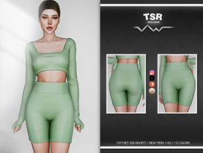 Sims 4 — GYM SET-258 (SHORT) BD779 by busra-tr — 10 colors Adult-Elder-Teen-Young Adult For Female Custom thumbnail