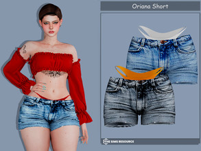 Sims 4 —  Oriana Denin Short Pants by couquett — Oriana Denin Short Pants for your female sims - 17 swatches - new mesh -