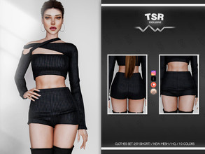 Sims 4 — CLOTHES SET-259 (SHORT) BD781 by busra-tr — 10 colors Adult-Elder-Teen-Young Adult For Female Custom thumbnail