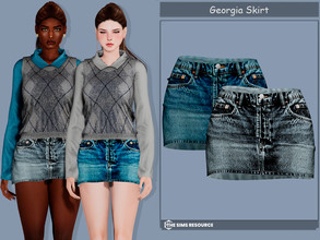 Sims 4 — Georgia Denim  Skirt by couquett — Georgia Denim Skirt for your female sims - 14 swatches - new mesh - HQ mod