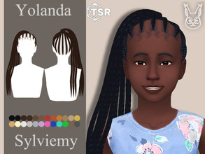 Sims 4 — Yolanda Hairstyle (Child) by Sylviemy — Long Braids New Mesh Maxis Match All Lods Base Game Compatible Hat