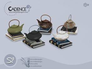 Sims 4 — Cadence Teapot and books by SIMcredible! — by SIMcredibledesigns.com available exclusively at TSR 6 colors
