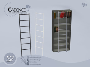 Sims 4 — Cadence decor ladder by SIMcredible! — Decor item, to place in front of the bookshelf by SIMcredibledesigns.com