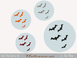 Sims 4 — [SJB] Halloween set - bats (wall decor) by Ylka by Ylka — Has 4 colors. You can see all the colors in the photo