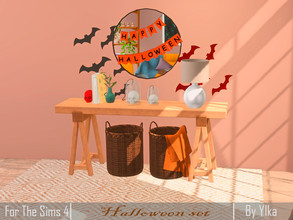 Sims 4 — Halloween set by Ylka — This is a hallway set for halloween. This set includes: 1) Basket - has 4 colors 2)