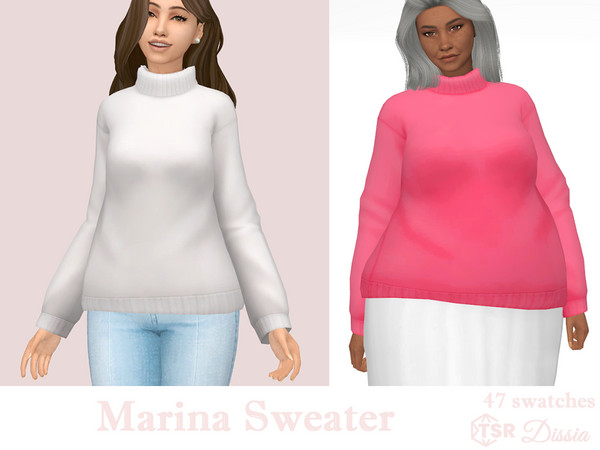 Sims 4 — Marina Sweater by Dissia — Turtleneck warm long jumper Available in 47 swatches