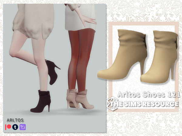 Sims 4 — Buckle Boots / 121 by Arltos — 14 colors. HQ compatible.