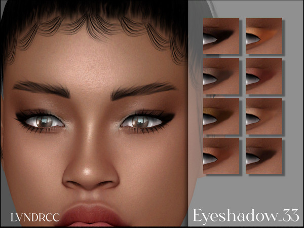 Sims 4 — Eyeshadow_33 by LVNDRCC — Smooth, everyday eyeshadow in brown and beige shades, fitting for medium and dark skin