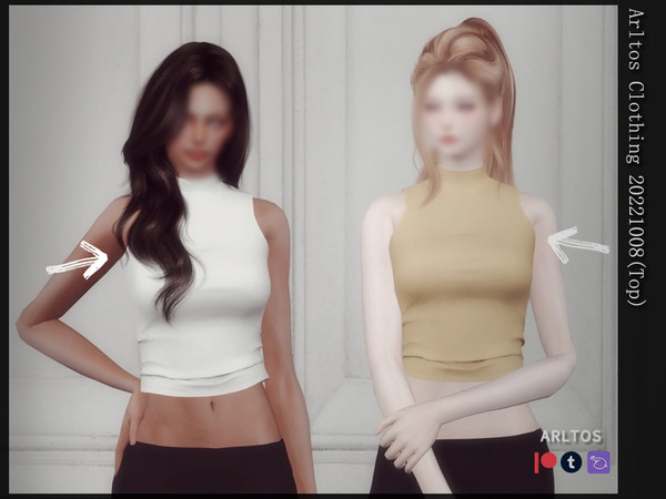 Sims 4 — Simple tank top / 20221008 by Arltos — 13 colors. HQ compatible.