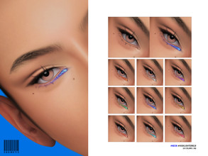 Sims 4 — Neon Glitter Highlighter for eyes | N10 by cosimetic — - Female - 10 Swatches. - 1 Custom thumbnail. - You can
