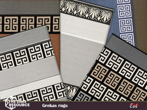 Sims 4 — Grekas rugs by evi — A variety of cozy rugs decorated with the greek key.